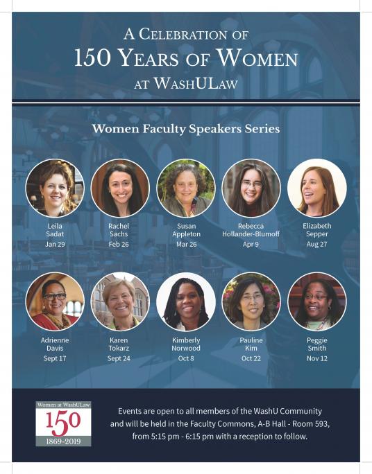 150 years of women at Wash U Law poster