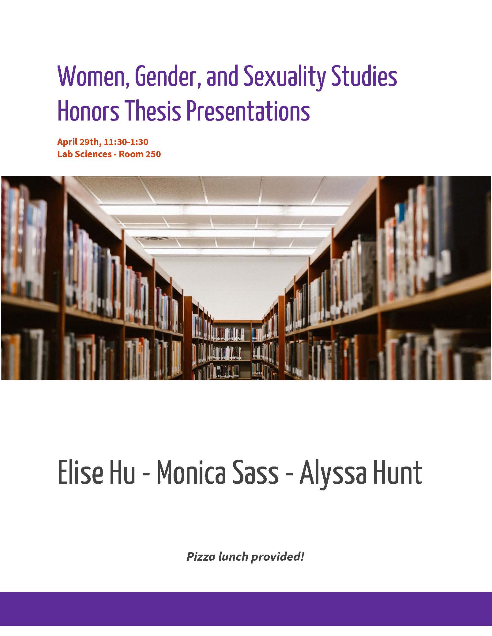 honors thesis presentations flyer